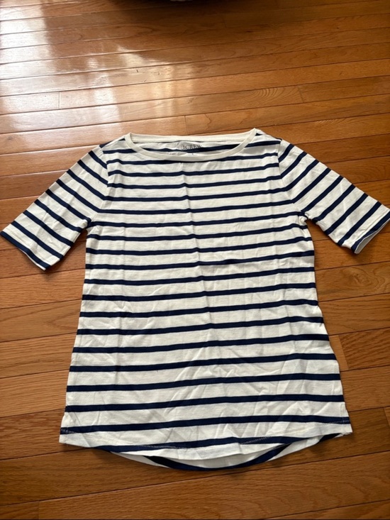 J. Crew Tops - J. Crew Navy and White Striped Tee